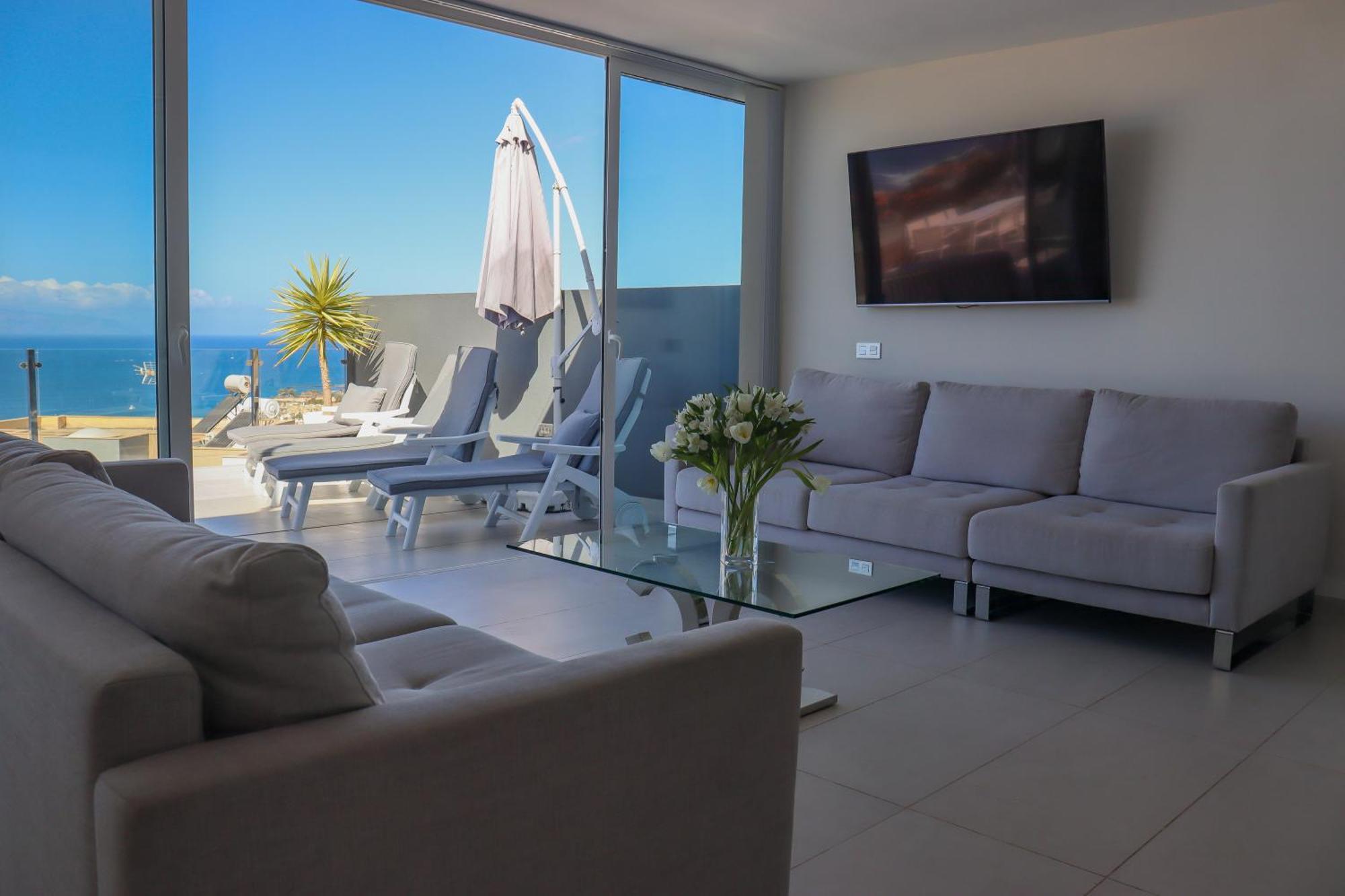Azure Sky Villa - Panoramic Ocean View, Luxury, San Eugenio Costa Adeje  Bagian luar foto